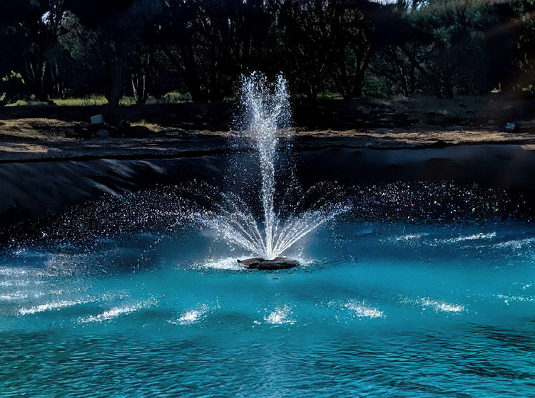 X-Large Pond Fountain with Lights Package, Durable LED Lights, 100' Cable Model, 14000 GPH Pump! Fountain Mountain 