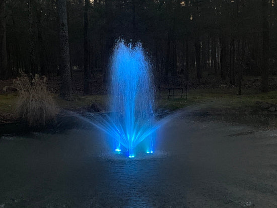 X-Large Pond Fountain by Fountain Tech, 14000 GPH Pump, 3 Displays Large Pond Fountain Fountain Mountain