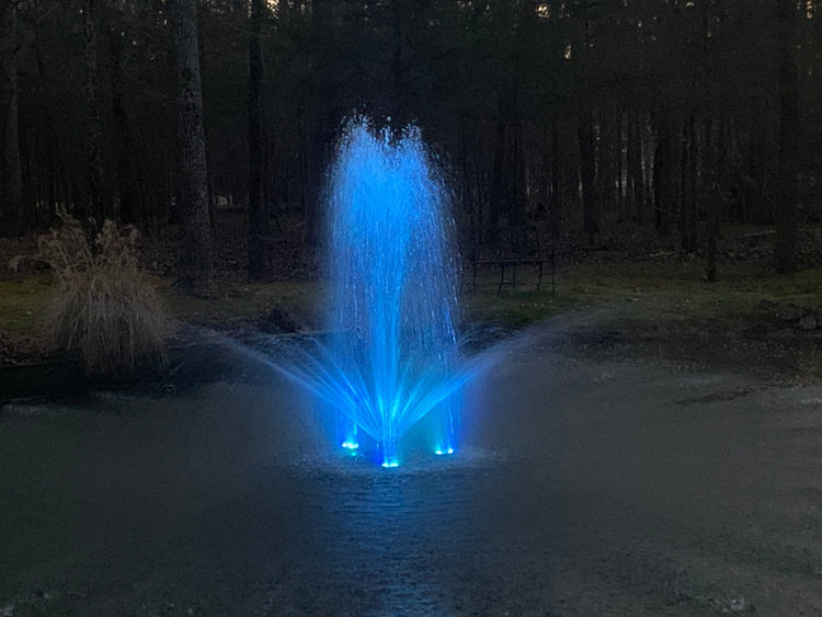 X-Large Pond Fountain by Fountain Tech, 14000 GPH Pump, 3 Displays Large Pond Fountain Fountain Mountain