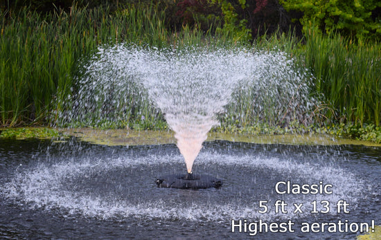 X-Large Pond Fountain by Fountain Tech, 14000 GPH Pump, 3 Displays Large Pond Fountain Fountain Mountain