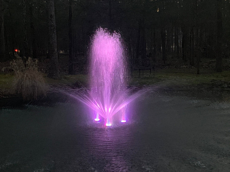 X-Large Pond Fountain by Fountain Tech, 14000 GPH Pump, 3 Displays Large Pond Fountain Fountain Mountain