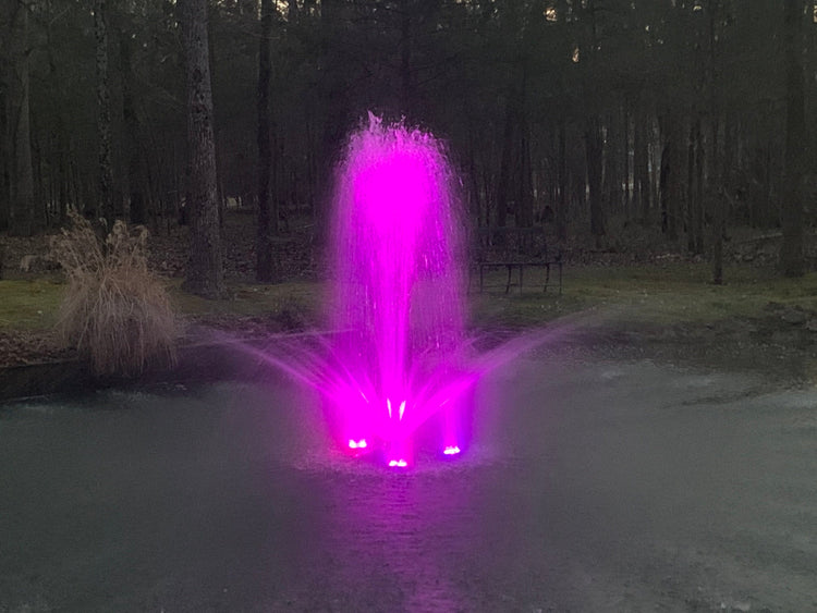 X-Large Pond Fountain by Fountain Tech, 14000 GPH Pump, 3 Displays Large Pond Fountain Fountain Mountain