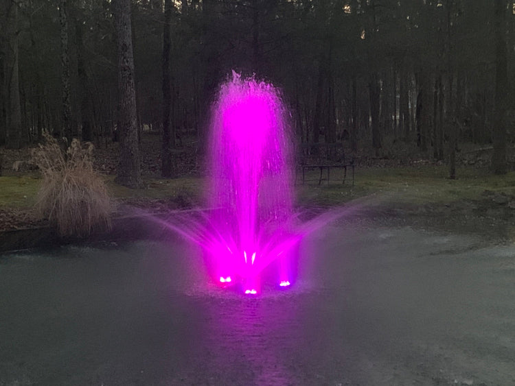 X-Large Pond Fountain by Fountain Tech, 14000 GPH Pump, 3 Displays Large Pond Fountain Fountain Mountain 