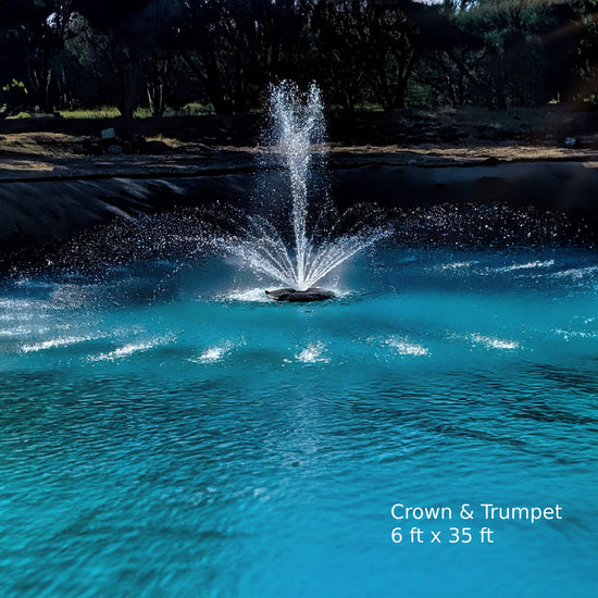 X-Large Pond Fountain by Fountain Tech, 14000 GPH Pump, 3 Displays Large Pond Fountain Fountain Mountain