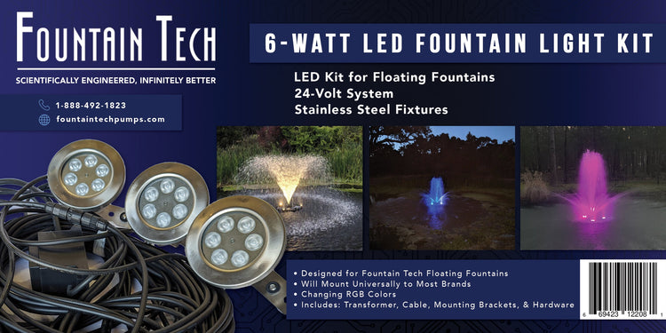 NEW Stainless Steel LED, heavy duty light kits for floating fountains Fountain Mountain 