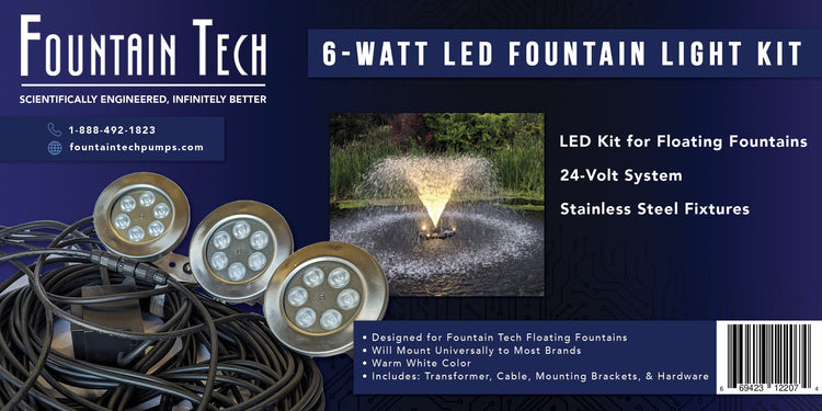NEW Stainless Steel LED, heavy duty light kits for floating fountains Fountain Mountain