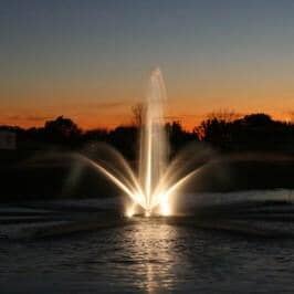 Pond fountains with lights