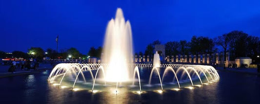 Pond fountains with lights