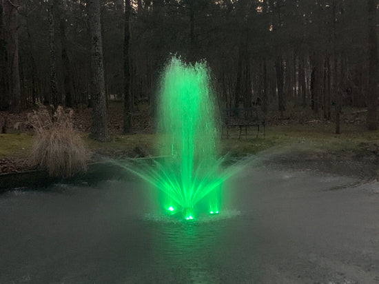 X-Large Pond Fountain with Lights Package, Durable LED Lights, 100' Cable Model, 14000 GPH Pump! Fountain Mountain 